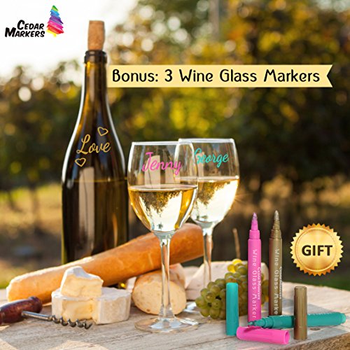 Cedar Markers Liquid Chalk Markers 18 Pack with 48 Chalkboard Labels