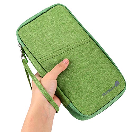 UBAYMAX Glove Box Console Organizer with 12 Pockets, Zipper Car Vehicle OCD Document Holder Case Armrest Storage Wallet for Owners Manual Car Registration Insurance Card Tire Gauge Changes (Green)