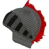 Kafeimali Men's Original Viking Barbarian Knight Beard Hat Beanie Knit Caps (Gray 1)