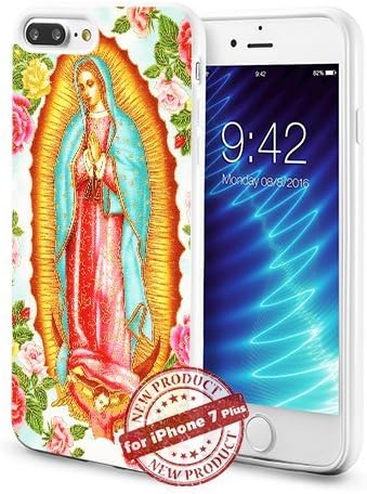 Virgin Mary Guadalupe prayer Apple iPhone 7+ Plus Case Art Design White Cover Slim Rubber Protection