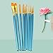 Polytree 10x Round Pointed/Flat Tip Nylon Hair Acrylic Watercolor Artist Paint Brush Set