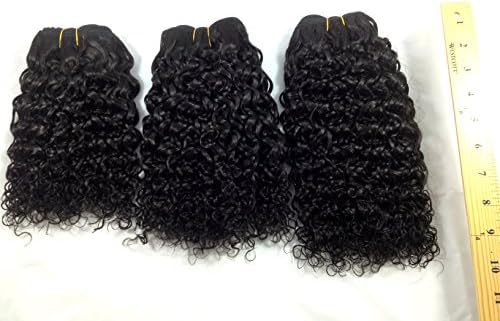 Jerry/Deep Curls 345Grams 100% Virgin Remy Human Hair Weaves Extensions Deep Curly Bundle Wefts (JC10-12-14, 1B)