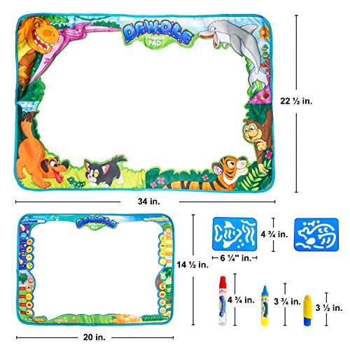 image for Klever Kits 2 Pieces Water Doodle Mats 34.5''x22.5'' Kids Aqua Magic W