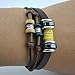 WILD-WIND (TM Unique Metal Fresh Rope Brown Beads Multistrand Leather Adjustable Wrap Bracelet