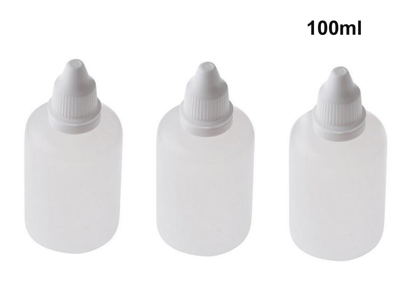 ericotry 10 Pieces 100ml Empty Refillable Plastic Squeezable Dropper Bottles Portable Vial with Screw Caps and Plugs Cosmetic Packaging Containers Essential Oil Container