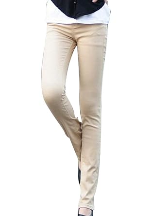 Pantalones De Mujer Slim Fit Skinny Casual Jeans Ropa Color Solido