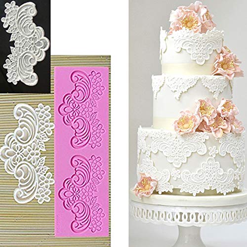 Anyana Sugar Edible Scroll Flower Lace Cake Silicone Embossing Mat