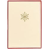Graphique Traditional Snowflake Cards | Pack of 15 Cards with Envelopes | Christmas Greetings | La Petite Noel Collection | Embossing and Gold Foil Accents | Boxed Set | 3.25" x 4.75"