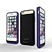 [Apple MFi Certified] iPhone 6 Battery Case Elivebuy® 3100mah Extended Battery Case for iPhone 6 (4.7 inch),Micro USB Input (Black - Purple & Black Bumpers)