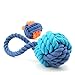 XPangle Dog Ball Toy,Dog Interactive Rope Chew Toys Durable Teeth Throw and Tug War Plays for Medium to Large Breeds and Puppies(Blue)