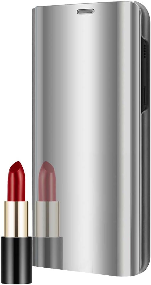 iPhone 7 plus 5.5" Phone Case, iPhone 8 plus Leather Cover, iPhone 7 plus Mirror Case, Ekakashop Luxury Plating Mirror Function Flip Leather Stand Case, Soft Silicone Shockproof Protective Case for iPhone 7 plus/iPhone 8 plus 5.5 inches with 1x Ekakashop Kickstand (Color Random), Silver