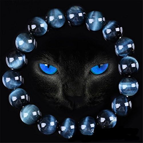 Blue Tiger Eye Buddha Bracelets Natural Stone Round Beads Elasticity Rope Men Women Bracelet Beads 10mm