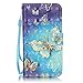Galaxy S4 Case, Galaxy S4 Wallet Case, Firefish [Card Slots] [Kickstand] Flip Folio Wallet Case Synthetic Leather Shell Scratch Resistant Protective Cover for Samsung Galaxy S4 i9500-Butterfly