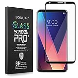 LG V30 Screen Protector,BONUM Full Coverage Anti-Scratch, Anti-Fingerprint, Easy to Install Curved Tempered Glass Screen Protector for LG V30