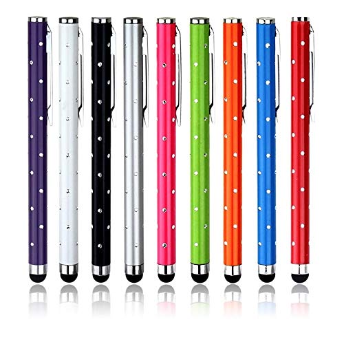 YLC 9 Pack Bling Stylus Touch Screen Cellphone Tablet Pens Styli for iPhone iPod Touch iPad SONY PSP PS VITA Motorola Xoom Samsung Galaxy BlackBerry Playbook and all other Capacitive Screen Devices