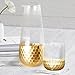LA JOLIE MUSE Drinking Glasses Tumblers Cups 4 Pack, Premium Drinkware Set Gold Plated, Party Gifts