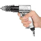 Chazcool Air Drill, 1700rpm High-speed Pneumatic Drill 3/8Inch | Reversible Rotation Hole Drilling Tool, for Furniture, Machine Production