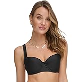 DKNY Women's Molded Underwire Bikini Top (Black, XX-Large)