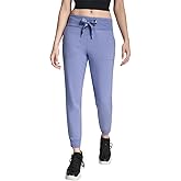 DKNY Women's Two Tone Logo Drawcord Jogger Sweatpant, Bluestone, Large