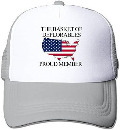 GD54 Proud Member Of The Basket Of Deplorables Funny Trucker Hat With Mesh Caps Ash