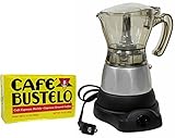 Electric Espresso Coffee Maker 1 to 3 Cups. 10 oz Bustelo Espresso Coffee Pack Included