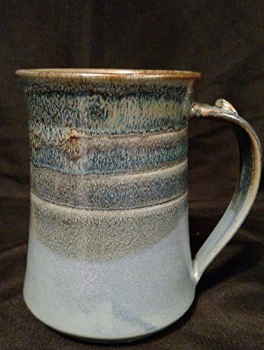 Pottery mug Swiss waterfall handmade by Two Owls Pottery 14 oz