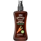 Carrot Sun Tanning Oil Spray for Outdoor Sun, Tan intensifier for Medium Deep with Narural Moisturizing Oils to Keep Skin Hydrated, Moisturizing Body Oil, Vegan and Cruelty-Free, SPF 0, 8oz