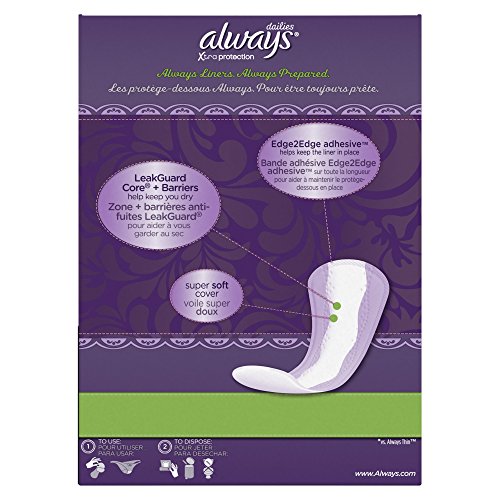Always Anti-Bunch Xtra Protection Daily Liners Long Unscented, Anti Bunch Helps You Feel Comfortable, 108 Count (Packaging May Vary)