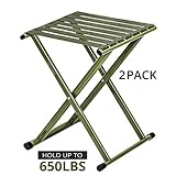 TRIPLE TREE Portable Folding Stool, Super Strong Heavy Duty Outdoor Folding Chair Hold up to 650 lbs, Unfold Size 13.9(L) x14.3(W) x17.8(H) Inch Large Size
