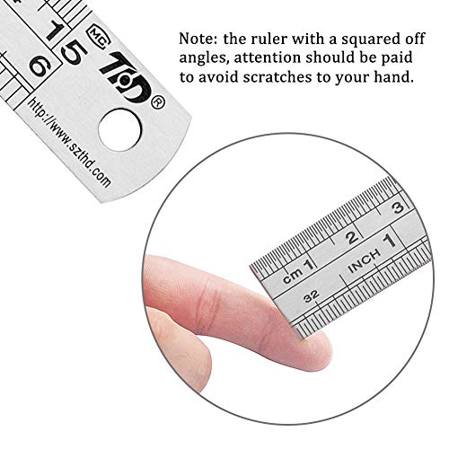 Ruler Metal Straight Edge Ruler Stainless Steel Ruler 6 Inch Ruler Set
