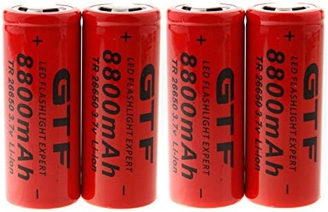KLJKUJ GTF 3.7V 26650 4200mAh Lithium Battery red 1pcs