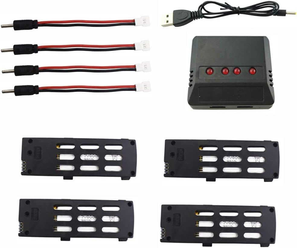 Fytoo 4PCS 3.7V 800mah Lipo Batterie mit 4 in 1 Ladegerät für A15 A15H