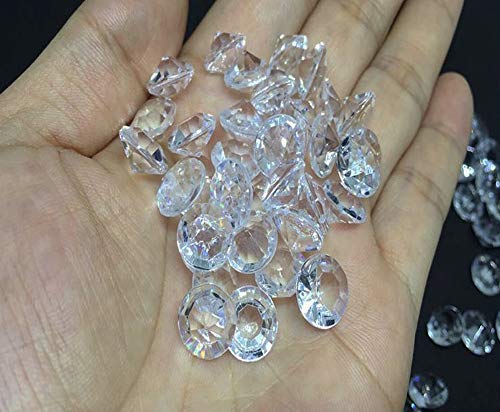 Miraclekoo 1000 Pcs 12mm Clear Acrylic Diamonds Table Confetti Crystals for Wedding Bridal Shower Party Decorations Vase Fillers