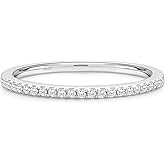 EAMTI Moissanite Wedding Bands for Women 5 Stone Eternity Bands Rings D Color VVS1 Clarity 925 Sterling Silver Anniversary Moissanite Stackable Engagement Curved Rings for Women Size 5-10