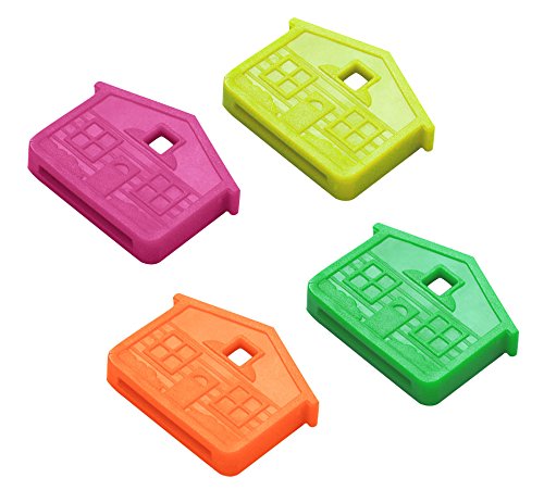 Lucky Line House Key Caps, Neon Colors Assorted, 2 Caps per 1 Card (16206)