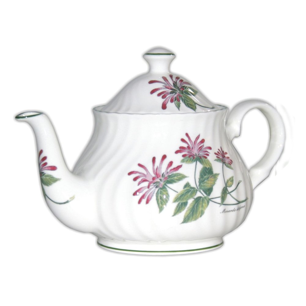 Grandmother's Teapot with red and pink wildflower