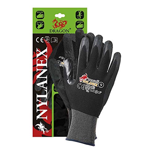 Reis Nylanex10 Dragon Gants de protection Noir 10 Taille Lot de 12
