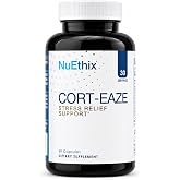 NuEthix Formulations Cort-Eaze - Cortisol Supplement - Health Support Supplement with Ashwagandha, L-Theanine &amp; Rhodiola Rosea - Cortisol Reducer for Men &amp; Women, 30 Servings
