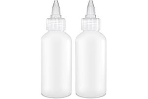 BRIGHTFROM Condiment Squeeze Bottles - 4 OZ Squirt Empty Bottles, Clear Twist Top Cap, Leak Proof - Great for Ketchup, Mustard, Syrup, Sauces, Dressing, Oil, Arts & Crafts, BPA-FREE - Pack of 2