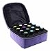 FLYMEI 16-Bottle Essential Oil Carrying Case - With Foam Insert, Inside Pocket and Handle - Strong Double Zipper - Contain 5ml,10ml,15ml Bottles - Purple