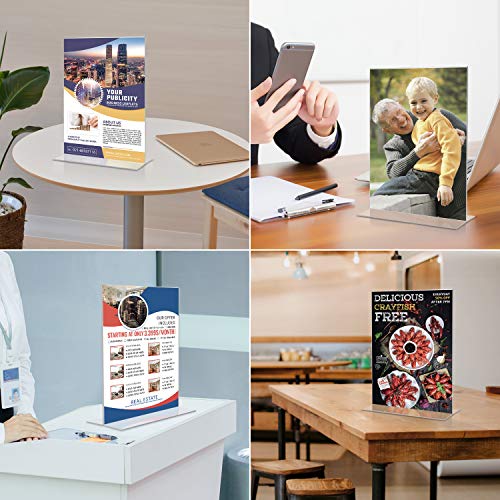 image for T-SIGN Acrylic Sign Holder 8.5 x 11 Inches T Shaped Double-Sided, Tabl