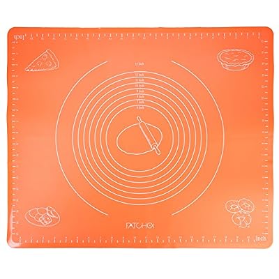 FATCHOI Silicone Baking Mat for Pastry Rolling with Measurements Non Stick, Heat Resistant, Pizza, Breads, Lasagna and other Recipes and Desserts, X-Large