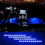 iTimo Car Auto Vehicle Interior Decoration Atmosphere Lights Led Flexible Strip Light Bar - Blue 4 x 12LED DC12v