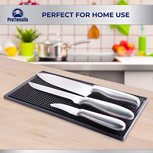 ProTensils Bar Mat 12" x 6", Black Bar Mats, Bar Service Spill Mats