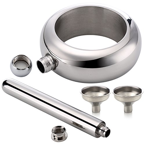 Flask Set for Women - Sneak it in! Bracelet Flask (1) + Tampon Flask (1) + Funnel (2) - Great for College, Theaters, Ballgames, etc.