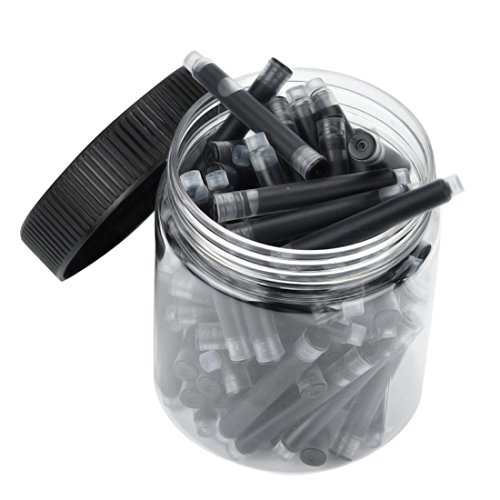 JinHao 80PCS Fountain Pen Ink Cartridge Refills Black And Blue (Black) - Thumbnail 2