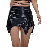 LIUWANCN Women's Sexy Metallic Short Skirt High Waist Shiny Holographic Bodycon Night Party Mini Skirt