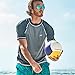 Speed Men's Short Sleeve Easy Rash Guard Swim Shirt with UV and UPF 50+ Protection, Bright Ocean, L