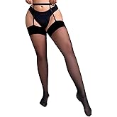 GOCBOBO Sexy Garter Tights for Women Ultra-Thin Suspender Tights Sheer Matte Plus Size Garter Stockings