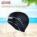Aegend Solid Silicone Swim Cap, Comfortable Fit Swim Caps Swimming Cap for Men Women Adults Youths, 3D Ergonomic Design, Black